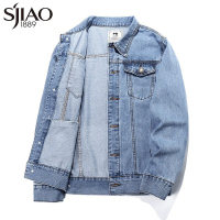 圣吉奥男士牛仔外套2022年春秋牛仔衣潮流修身百搭男装牛仔衣夹克