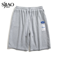 圣吉奥夏季华夫格休闲短裤男士潮流宽松直筒学生百搭薄款五分裤子