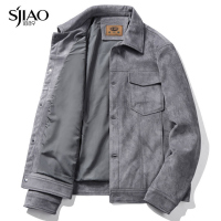 圣吉奥新款外套男士韩版帅气时尚复古夹克中青年英伦雅痞男装上衣