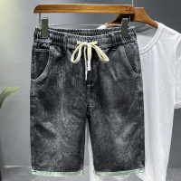 圣吉奥牛仔五分裤男2022夏季新款男士直筒宽松休闲潮牌牛仔短裤子