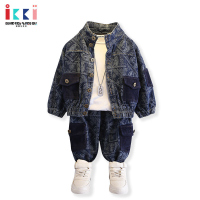 安娜与艾伦儿童牛仔套装春秋款2022新款中大童洋气男童秋装外套潮