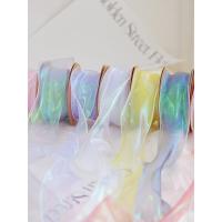 幻彩纱鱼尾纱纱带彩带缎带波浪纱网纱鲜花包装纸丝带花束花艺包花