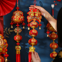 2023年新年植绒灯笼春节装饰大红中式过年布置挂件元旦宫灯小挂饰挂饰