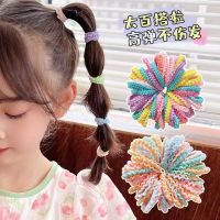 儿童皮筋儿扎头发裙边皮筋不伤发儿童小圈头绳无痕耐用橡皮筋皮套 高弹力裙边[花彩50+浅色50]