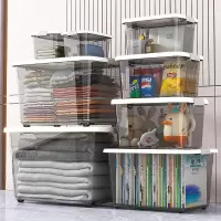 透明收纳箱塑料教室学生装书储物箱桌面收纳盒玩具衣物整理箱车载收纳箱