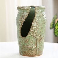 创意个性多肉陶瓷花盆复古透气多洞多孔切口盆器法师老桩植物花盆