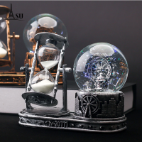 复古水晶球沙漏计时器创意摆件生日客厅桌面卧室房间装饰布置装饰摆件