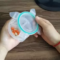 大容量便携随身分装药盒家用密封防潮收纳盒旅行外出携带方便药盒收纳盒 圆形3格药盒