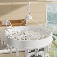 折叠晾衣架实心衣架多夹子防风袜架晒衣服架阳台晒袜架多功能挂钩