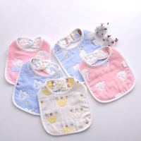 纯棉六层纱布围嘴宝宝口水兜加大围嘴儿口水巾吃饭兜夏季透气围裙