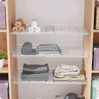 衣柜内置收纳隔板柜子分层架橱柜衣橱隔层伸缩隔断置物架鞋柜神器收纳层架