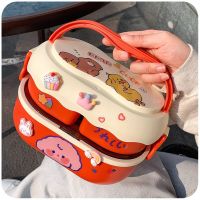 可爱饭盒野餐便当盒高颜值可微波炉加热学生上班族专用水果三明治收纳盒