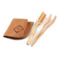 功夫茶具配件茶盘泡茶工具竹制茶夹镊子吸水茶巾黑檀笔刷茶勺茶匙