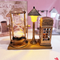 1066仿古电话亭小熊路灯沙漏创意学生礼品学生礼品双色小夜灯摆件装饰摆件