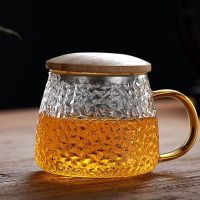 玻璃杯子水杯茶水分离杯过滤泡茶杯带盖带把加厚耐热男女办公家用茶具