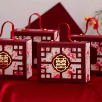 结婚喜糖盒2023新款婚礼专用喜糖袋订婚高级感回礼盒中式纸盒空盒收纳盒