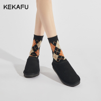 珂卡芙2023秋季新款复古百搭休闲鞋女款平底雪地靴防滑面包棉鞋女