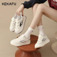 珂卡芙小白鞋女2023秋季新款运动休闲平底圆头透气百搭学院风板鞋
