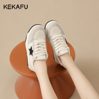 珂卡芙星星板鞋女2023秋季新款厚底增高运动鞋女士百搭圆头单鞋潮