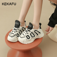 珂卡芙老爹鞋女秋2023新款网面透气厚底百搭休闲小白鞋跑步运动鞋