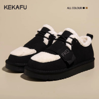 棉鞋女加绒加厚2023冬季新款防水防污脚蹬勃肯鞋可爱雪地靴子