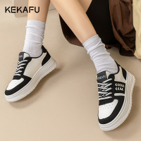 珂卡芙厚底板鞋女款2023新款冬季松糕底运动休闲鞋增高透气熊猫鞋