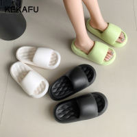 珂卡芙女夏季日常休闲网红中跟纯色松糕底增高网红时尚拖鞋