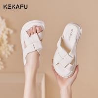 珂卡芙拖鞋女2023夏季新款厚底增高一字带松糕鞋沙滩鞋仙女风凉鞋