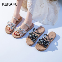 珂卡芙露趾凉鞋女2023年夏季新款户外海边沙滩鞋女两穿平底凉拖鞋