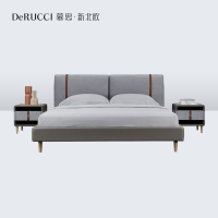 慕思新北欧BCN1-008·童年记忆床架(类棉麻+环保亲肤皮+实木)不含排骨架