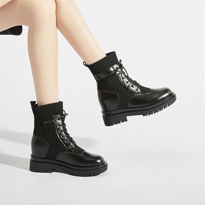 达芙妮旗下SHOEBOX/鞋柜马丁靴女2022年新款秋季英伦风粗跟短靴厚底女款单靴8808N