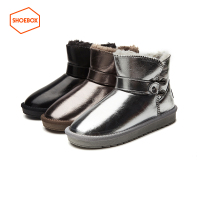 达芙妮旗下SHOEBOX/鞋柜2022年秋冬季新款雪地靴百搭短靴子女鞋雪地棉鞋12237268