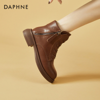 达芙妮旗下SHOEBOX鞋柜马丁靴女2022新款春秋单靴女款鞋子黑色短筒靴5122605021