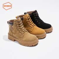 达芙妮旗下SHOEBOX/鞋柜马丁靴女鞋2022年春季新款英伦风百搭短靴马丁靴12237100