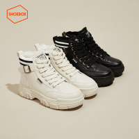 达芙妮旗下SHOEBOX2022新款加绒短靴女短筒秋冬季厚底马丁靴5122404114