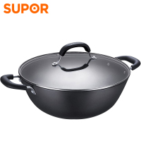 苏泊尔(SUPOR) 炒锅FC34Y1铁锅 双耳深型铸铁锅 无涂层生铁炒菜锅炖菜锅 电磁炉燃气可用 34cm