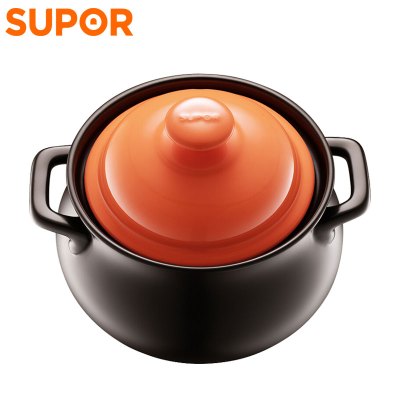 苏泊尔(SUPOR)新陶养生煲·惠系列(鼓)陶瓷煲汤煲进口锂辉石冷热交替不开裂 EB60MAT01 6L