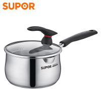 苏泊尔(SUPOR)304不锈钢小红圈示温汤锅奶锅煮锅ST18JA1可立盖18CM 复底汤锅电磁炉燃气通用