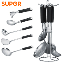 苏泊尔(SUPOR)铲勺套装六件套不锈钢中式锅铲刀汤勺漏勺饭勺刨皮刀厨具炊具铲子T1011K铲勺6件套