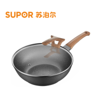 苏泊尔(SUPOR)麦饭石色炒锅不粘锅家用平底炒菜锅无油烟 通用 30cm EC30QAP01