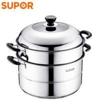 苏泊尔(SUPOR))蒸锅二层不锈钢32cm复底双层蒸鱼蒸馒头蒸馍大蒸锅蒸笼 SZ32B5
