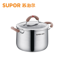 苏泊尔(SUPOR)汤锅304不锈钢材质 燃气电磁炉适用 家用复底22cm 小红圈芯彩汤奶锅泡面锅 RT22AA1