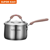 苏泊尔(SUPOR)小红圈芯彩304不锈钢奶锅 16cm 宝宝婴儿辅食锅 RT16AA1