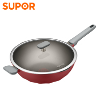 苏泊尔(SUPOR)火红点钛磨力不粘炒锅少油烟不易粘炒菜锅 通用32cm NC32WA3/PC32NC01(新老款迭代)