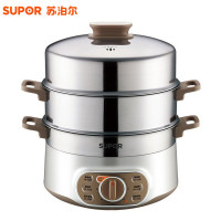 苏泊尔(SUPOR)家用电蒸锅ZN28YK807-150 多功能不锈钢双层电蒸笼三层大容量防干烧定时功能