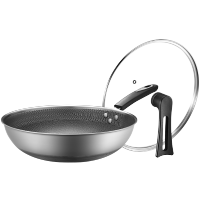 苏泊尔(SUPOR)316L不锈钢防粘锅炒菜少油烟蜂窝双面屏32cm 家用烹饪锅具磁炉通用 EC32JKC02