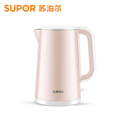 苏泊尔(SUPOR)电水壶双层防烫烧水壶热水壶 1800W快烧 304不锈钢烧水壶电热水壶1.7L SW-17E05D