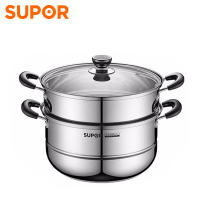 苏泊尔(SUPOR)蒸锅304不锈钢双层复底大蒸笼蒸屉明火电磁炉通用蒸馒头蒸鱼 26厘米双层 SZ26B46