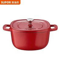 苏泊尔(SUPOR)铸铁珐琅锅26cm汤锅焖煮锅浆果红3L (适合3-5人使用) ET26JAF01-R