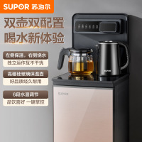 苏泊尔(SUPOR)茶吧机热水机家用双壶泡茶机下置水桶家用饮水机高硼硅玻璃保温壶温热型 SW-CBJ20